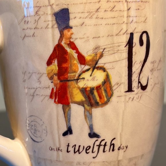 Williams Sonoma 12 Days Of Christmas Mug w/ Days 10, 11 & 12 ~ Christmas Carol - Picture 6 of 9